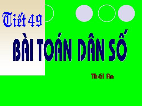 Bài 13. Bài toán dân số