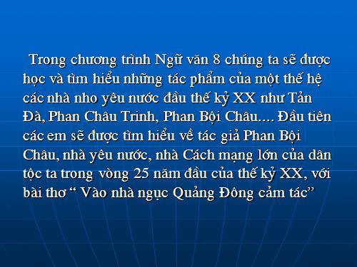 Bài 15. Vào nhà ngục Quảng Đông cảm tác