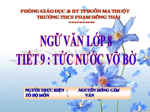 Bài 3. Tức nước vỡ bờ