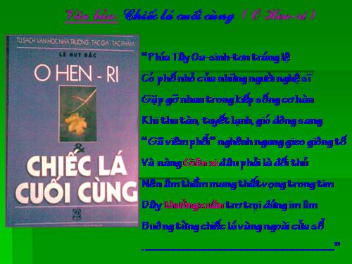 Bài 8. Chiếc lá cuối cùng