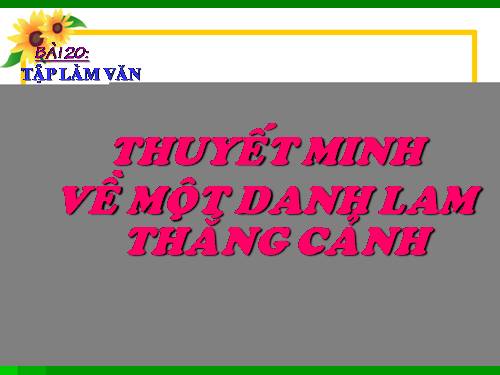 Bài 20. Thuyết minh về một danh lam thắng cảnh