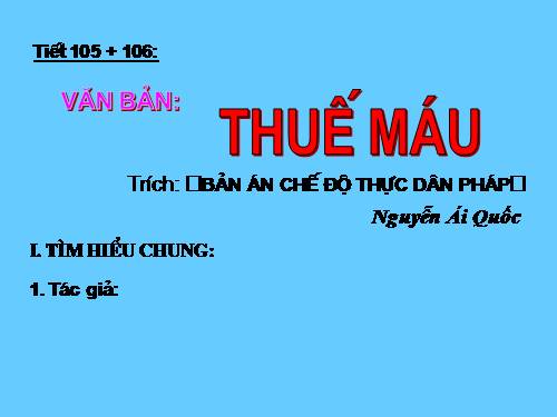 Bài 26. Thuế máu