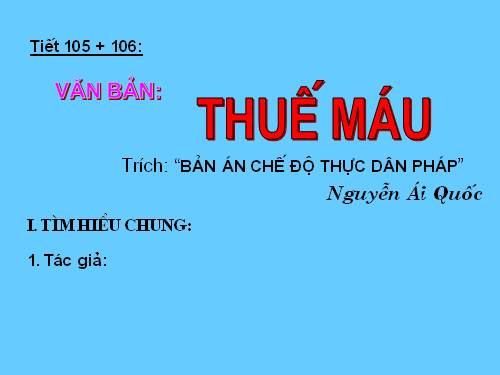 Bài 26. Thuế máu