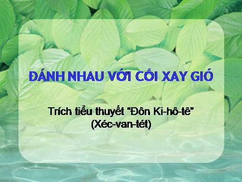 Bài 7. Đánh nhau với cối xay gió