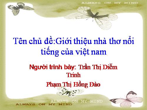 tìm hiểu 1 số tác giả việt nam