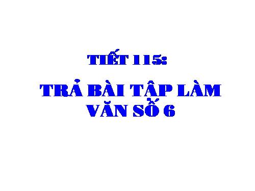 Bài 28. Trả bài tập làm văn số 6