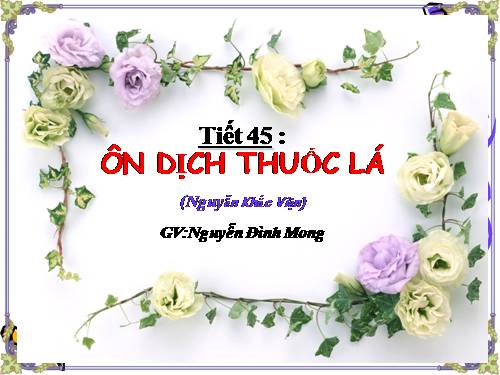 Bài 12. Ôn dịch, thuốc lá