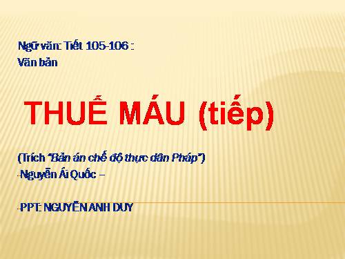 Bài 26. Thuế máu