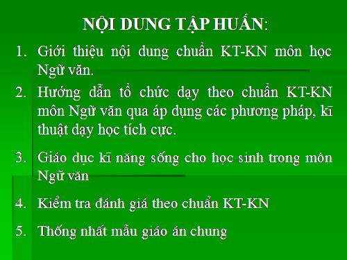 Chuẩn KT-KN và một số PP, KT dạy học