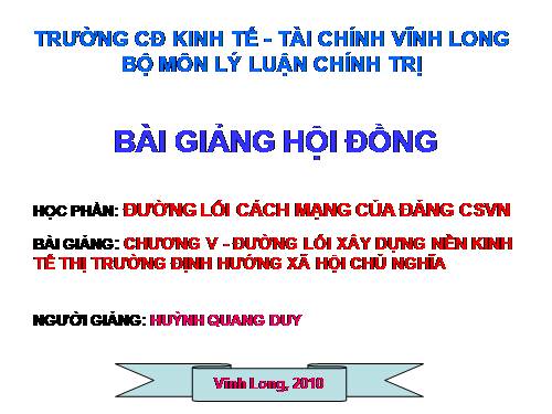 GD CD: STGT đường lối XD nền kinh tế thị trường..