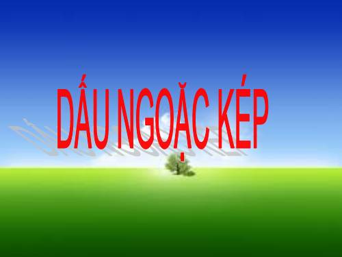 Bài 14. Dấu ngoặc kép