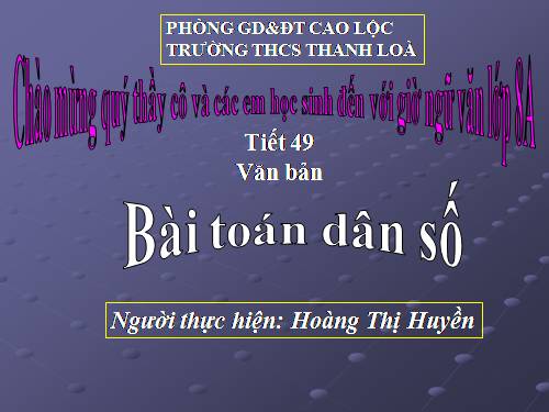 Bài 13. Bài toán dân số