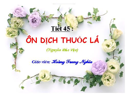 Bài 12. Ôn dịch, thuốc lá