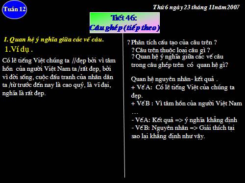 Bài 12. Câu ghép (tiếp theo)