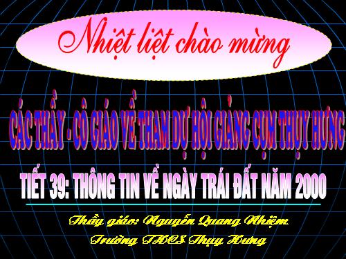 Bài 10. Thông tin về Ngày Trái Đất năm 2000