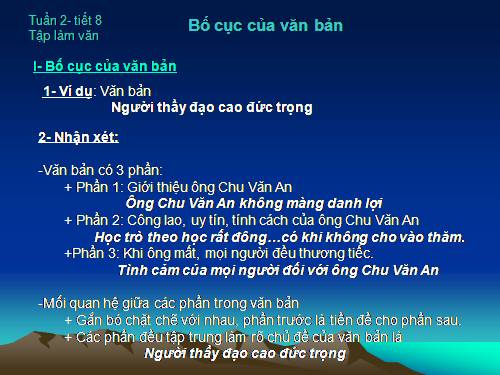 Bài 2. Bố cục của văn bản