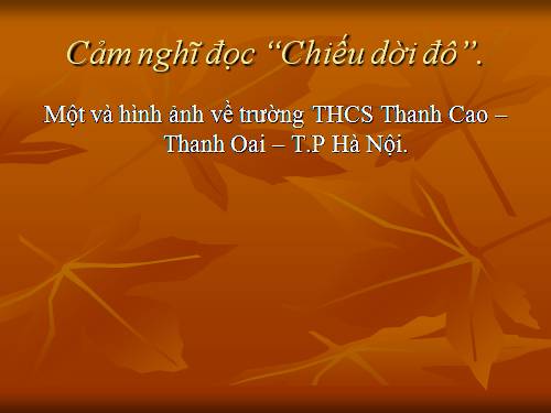 Bài 22. Chiếu dời đô (Thiên đô chiếu)