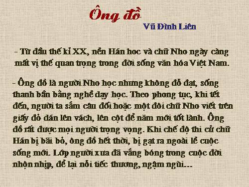 Bài 18. Ông đồ