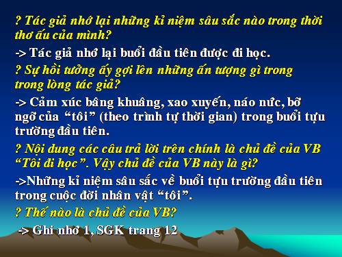 Bài 1. Tính thống nhất về chủ đề của văn bản