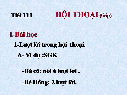 Bài 27. Hội thoại (tiếp theo)