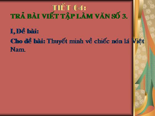 Bài 16. Trả bài tập làm văn số 3