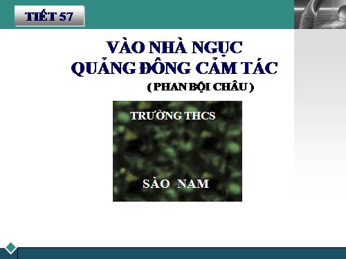 Bài 15. Vào nhà ngục Quảng Đông cảm tác