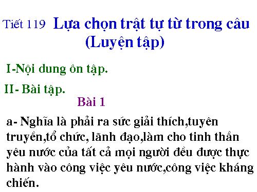 Bài 29. Lựa chọn trật tự từ trong câu (luyện tập)