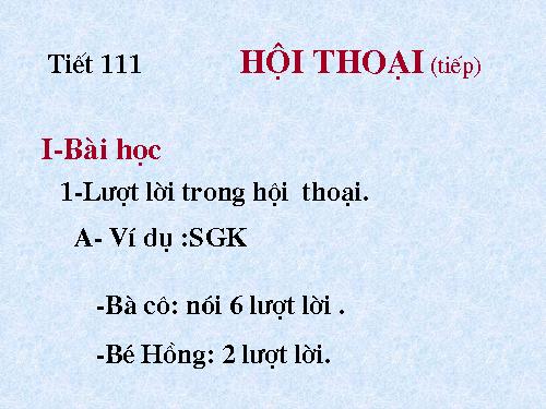 Bài 27. Hội thoại (tiếp theo)