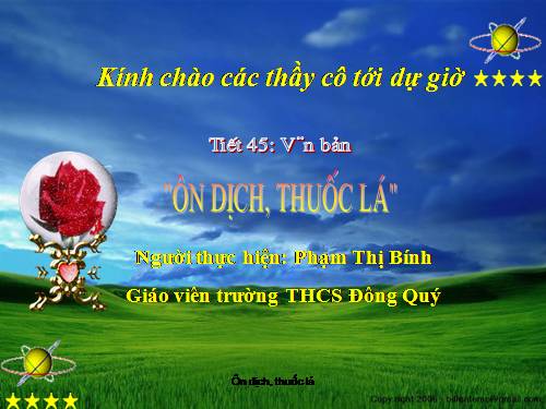 Bài 12. Ôn dịch, thuốc lá