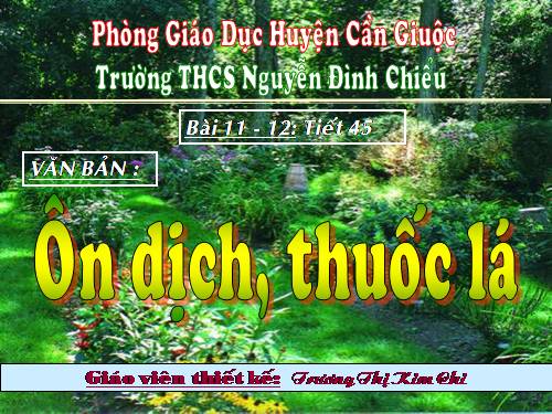 Bài 12. Ôn dịch, thuốc lá