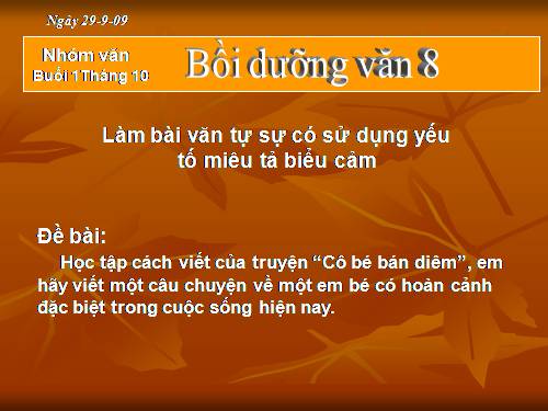 Dạy thêm văn 8- buôi1 tháng 10