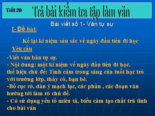 Bài 5. Trả bài tập làm văn số 1