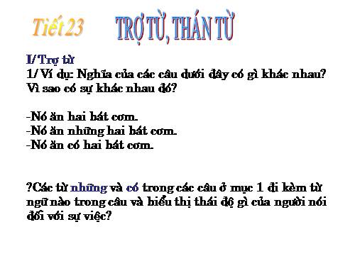 Bài 6. Trợ từ, thán từ