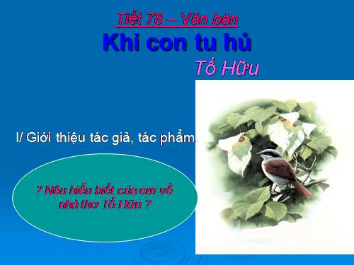 Bài 19. Khi con tu hú