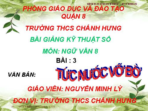 Bài 3. Tức nước vỡ bờ