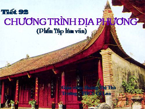 Bài 22. Chương trình địa phương (phần Tập làm văn)