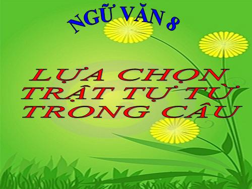 Bài 28. Lựa chọn trật tự từ trong câu