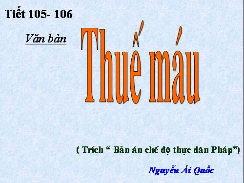 Bài 26. Thuế máu