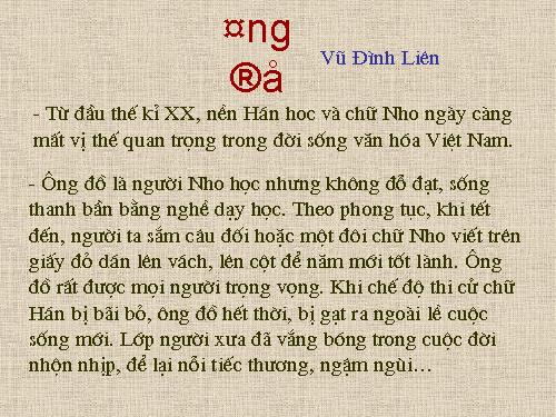 Bài 18. Ông đồ