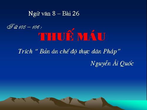 Bài 26. Thuế máu