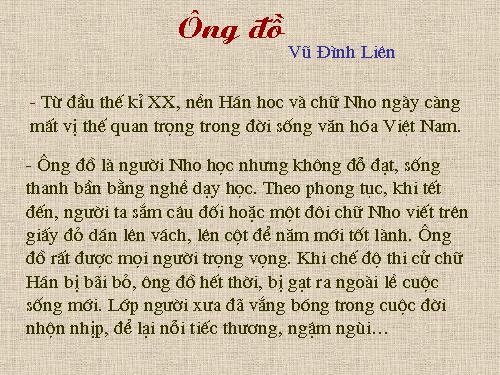 Bài 18. Ông đồ