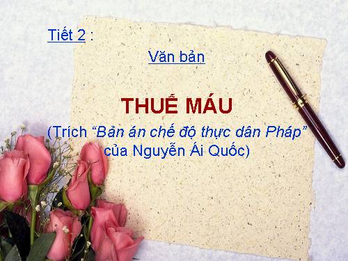 Bài 26. Thuế máu