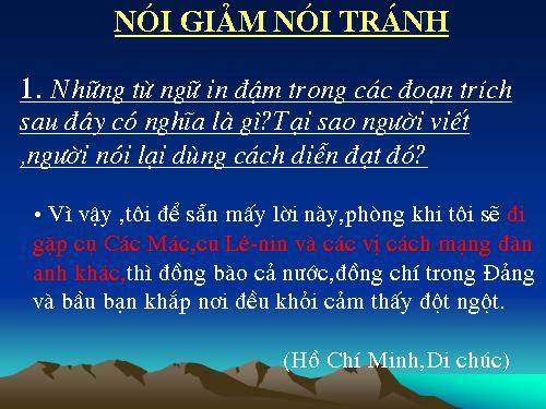 Bài 10. Nói giảm nói tránh