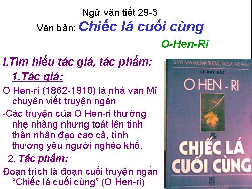 Bài 8. Chiếc lá cuối cùng