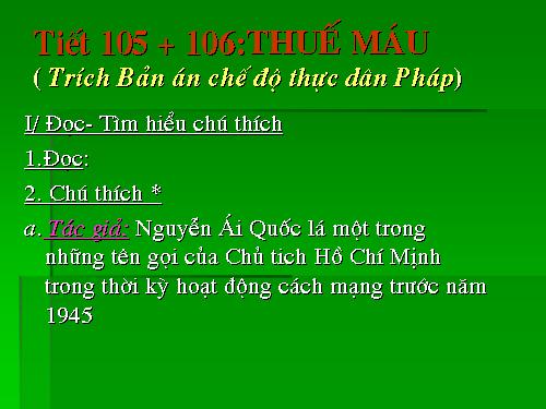 Bài 26. Thuế máu