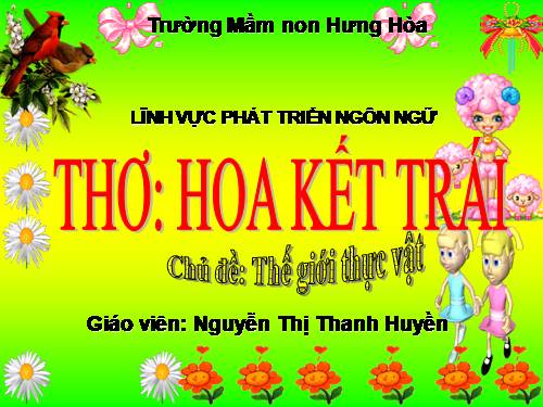 Bai giang Tho Hoa ket trai