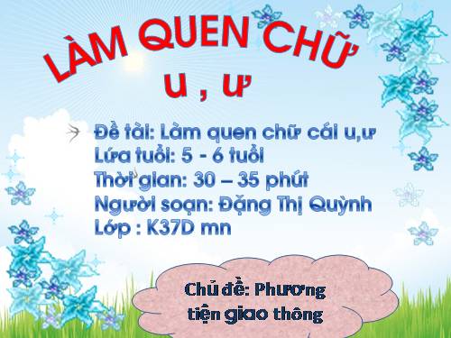 Giáo án làm quen chữ cái u, ư