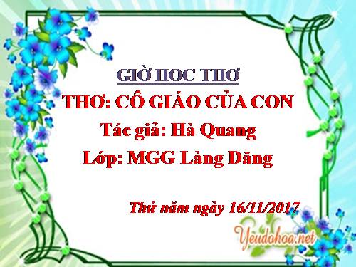 THƠ CÔ GIÁO CỦA CON