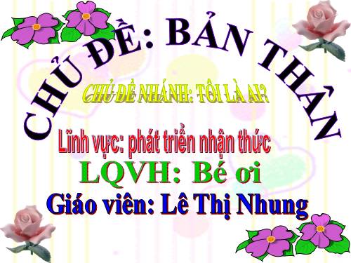 giáo án bài thơ "Bé ơi"