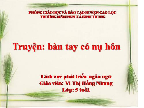 giáo án truyệm bàn tay có nụ hôn